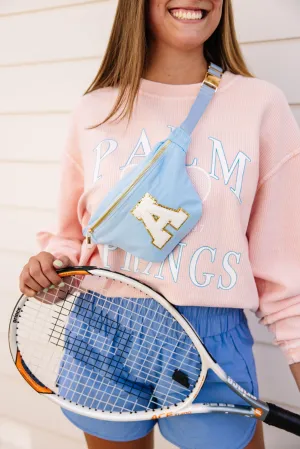 Ready For Action Light Blue Varsity Fanny Pack