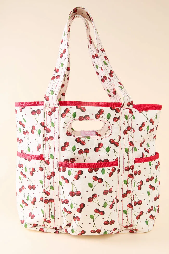 Red Cherries Canvas Tote