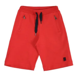 Red Logo Cotton Shorts