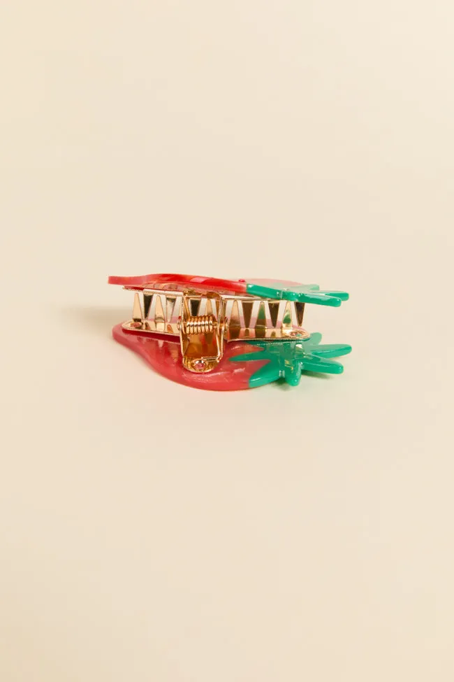 Red Strawberry Claw Clip