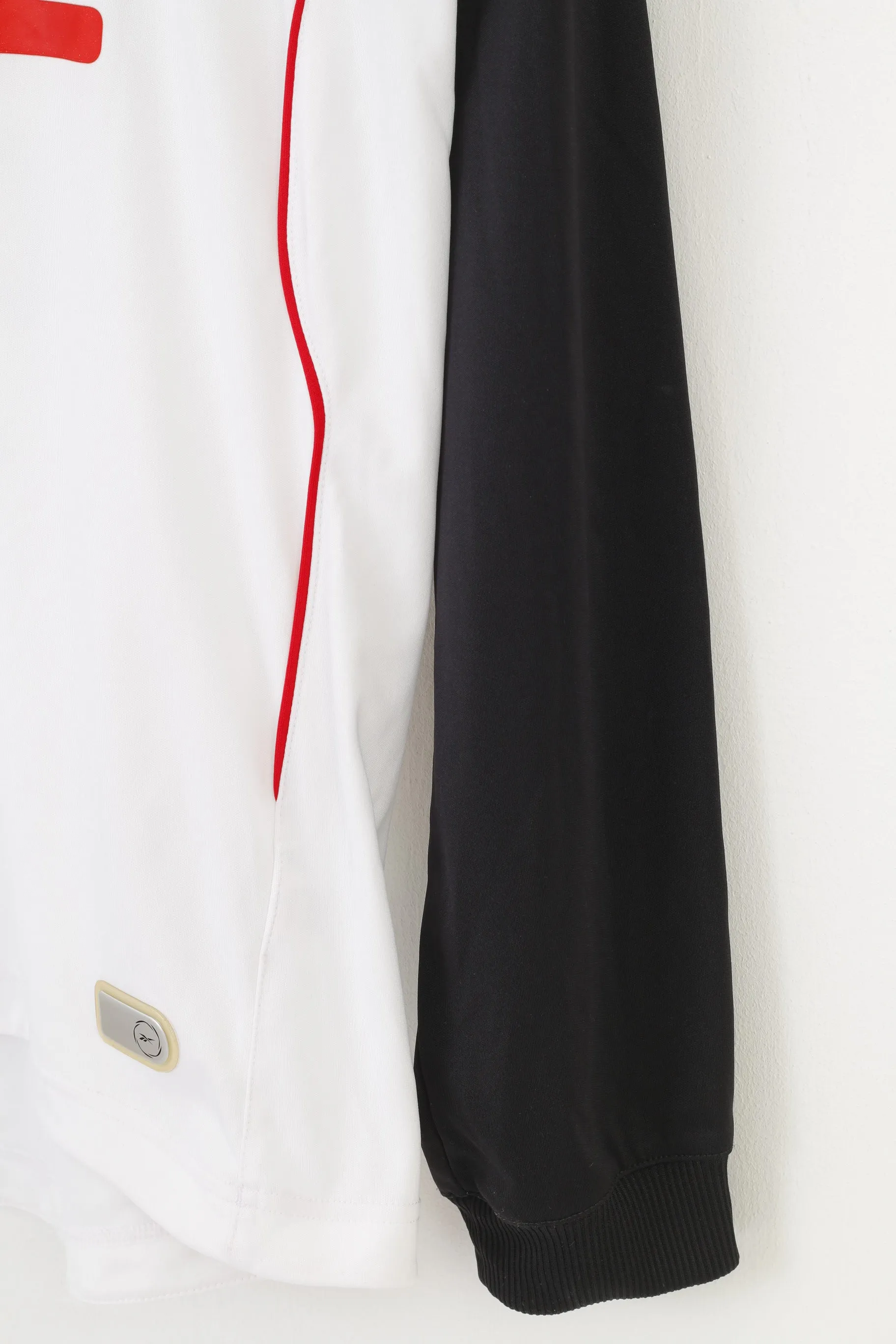 Reebok Men M Shirt Longsleeve Training Sportswear Polyester White Rewe Vintage Top