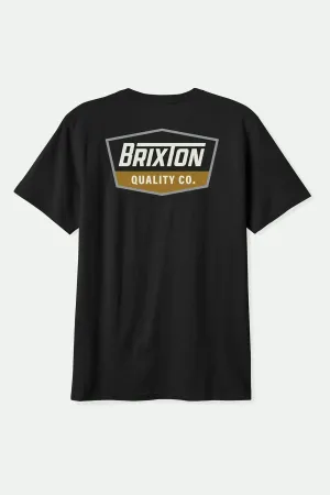 Regal S/S Standard T-Shirt - Black/Off White/Metal Bronze Brixton