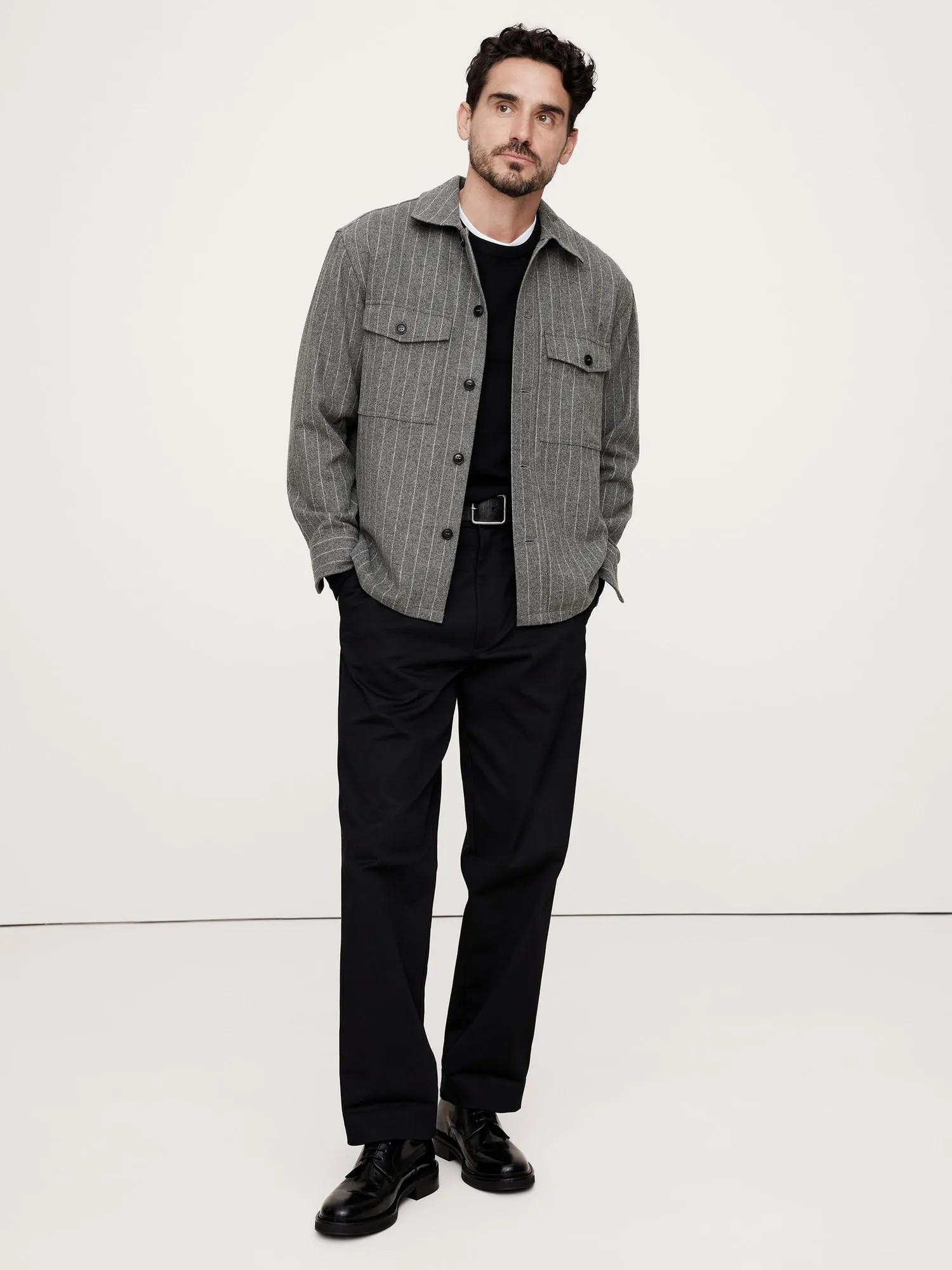 Relaxed Wool-Blend Overshirt Banana Republic