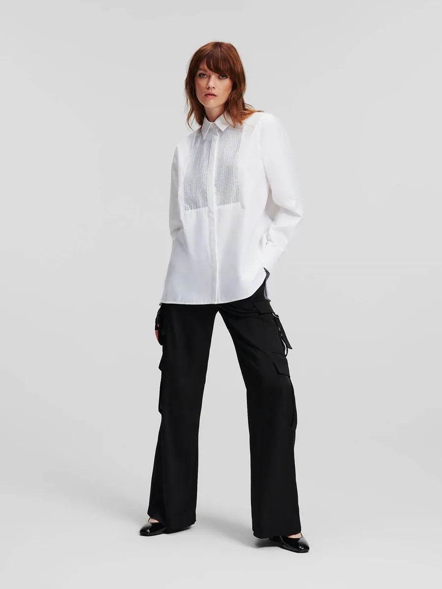 RHINESTONE BIB SHIRT