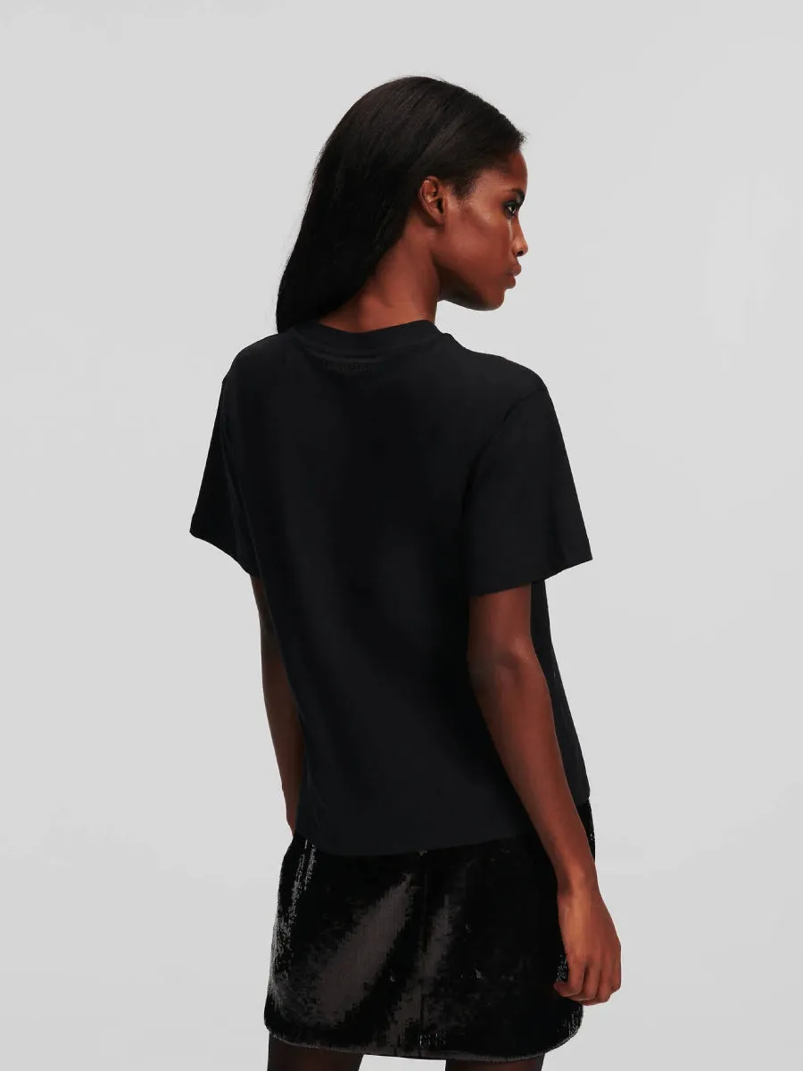 RHINESTONE KARL SIGNATURE T-SHIRT