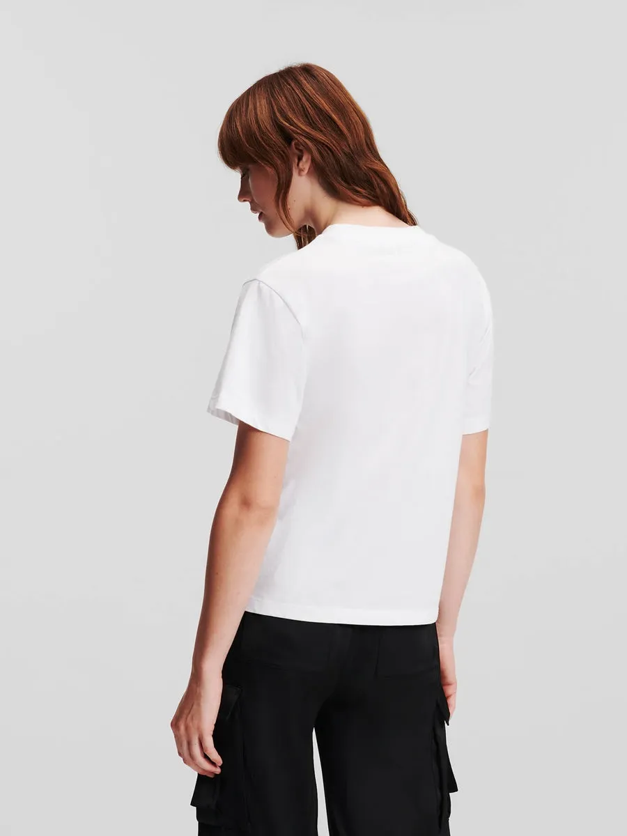 RHINESTONE KARL SIGNATURE T-SHIRT