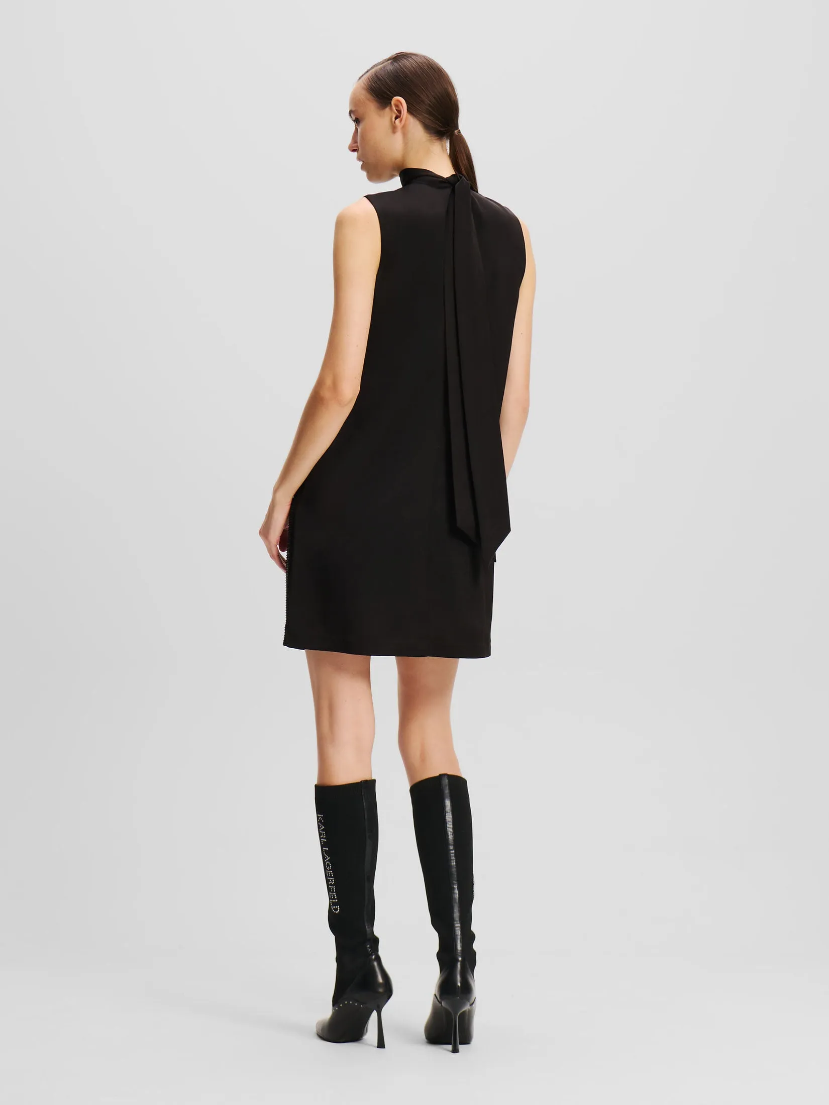 RHINESTONE SHIFT BOW DRESS