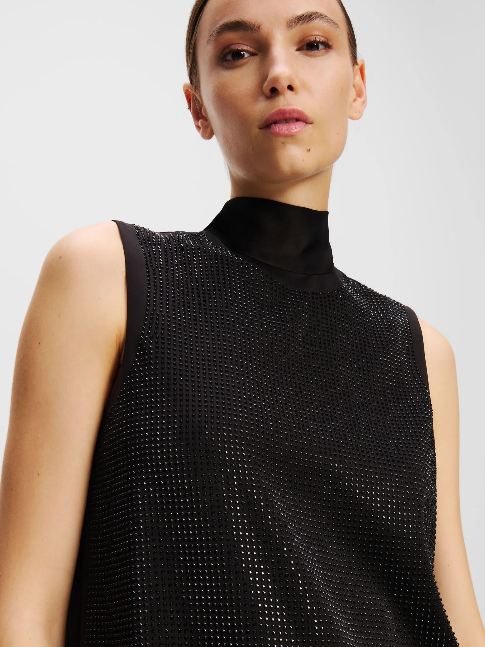 RHINESTONE SHIFT BOW DRESS
