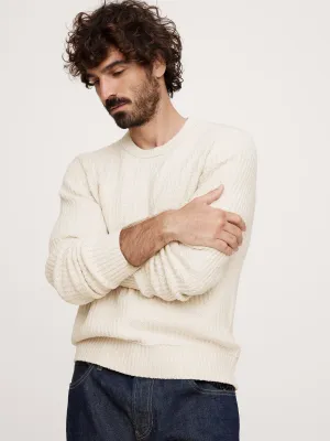 Ribbed Boucl Crew-Neck Sweater Banana Republic