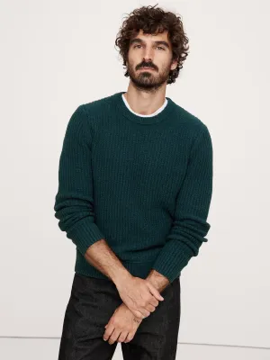 Ribbed Boucl Crew-Neck Sweater Banana Republic