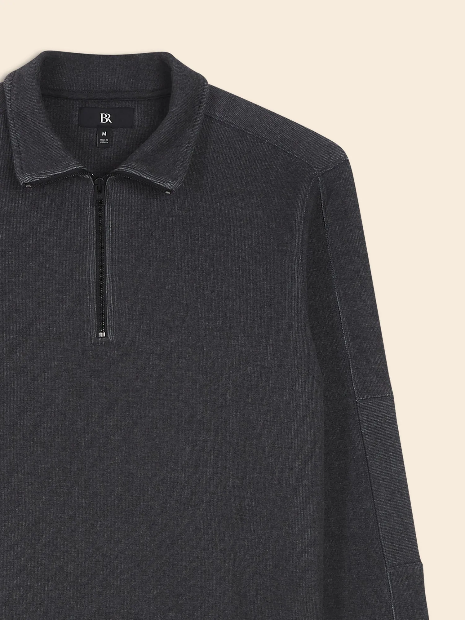 Ribbed Half-Zip Sweatshirt Banana Republic