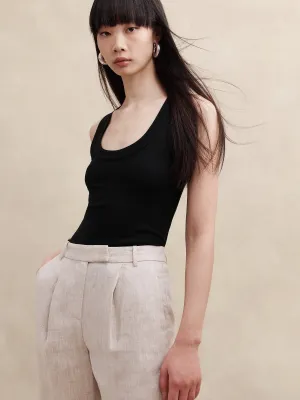 Ribbed Scoop-Neck Tank Banana Republic