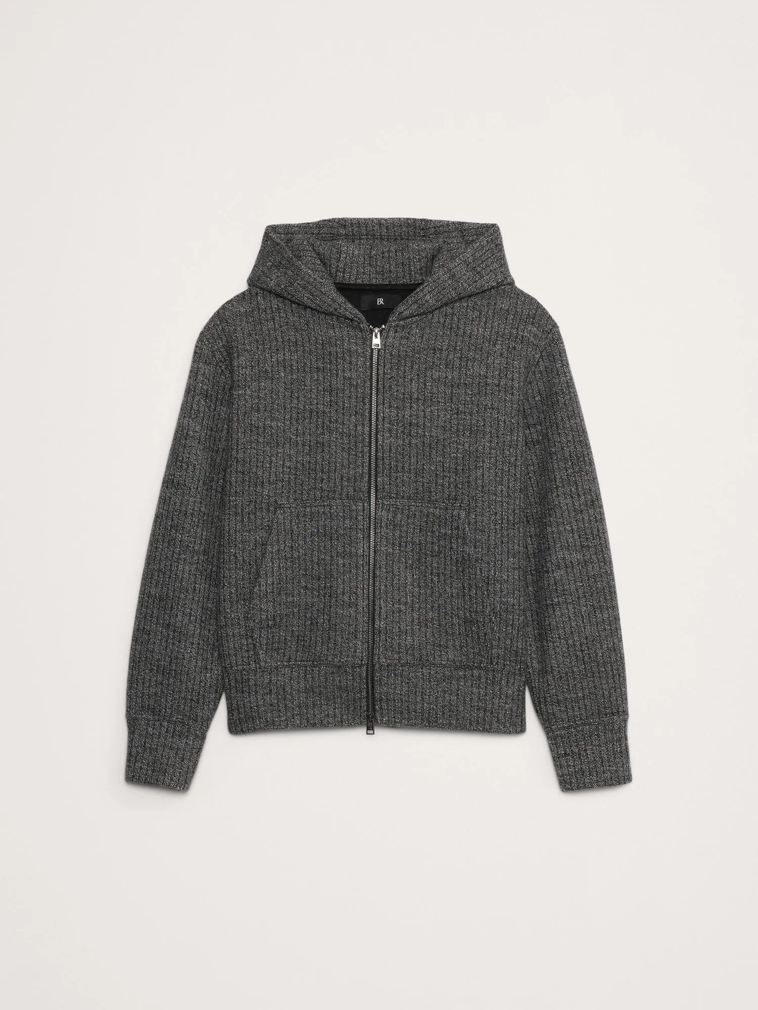 Ribbed Zip Hoodie With Wool Banana Republic