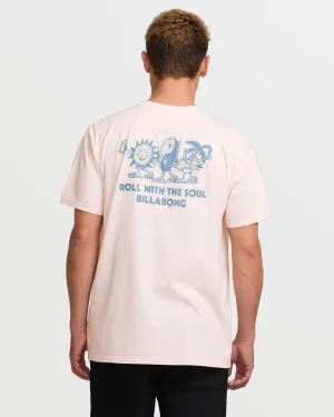 Roll Premium Wave Wash Tee - Light Pink Billabong