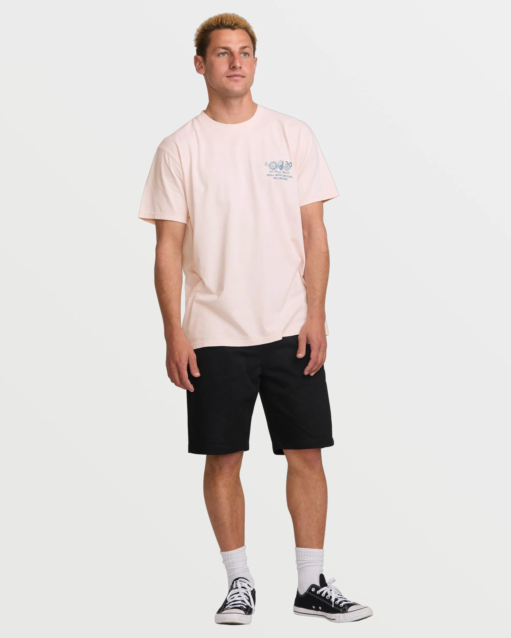 Roll Premium Wave Wash Tee - Light Pink Billabong