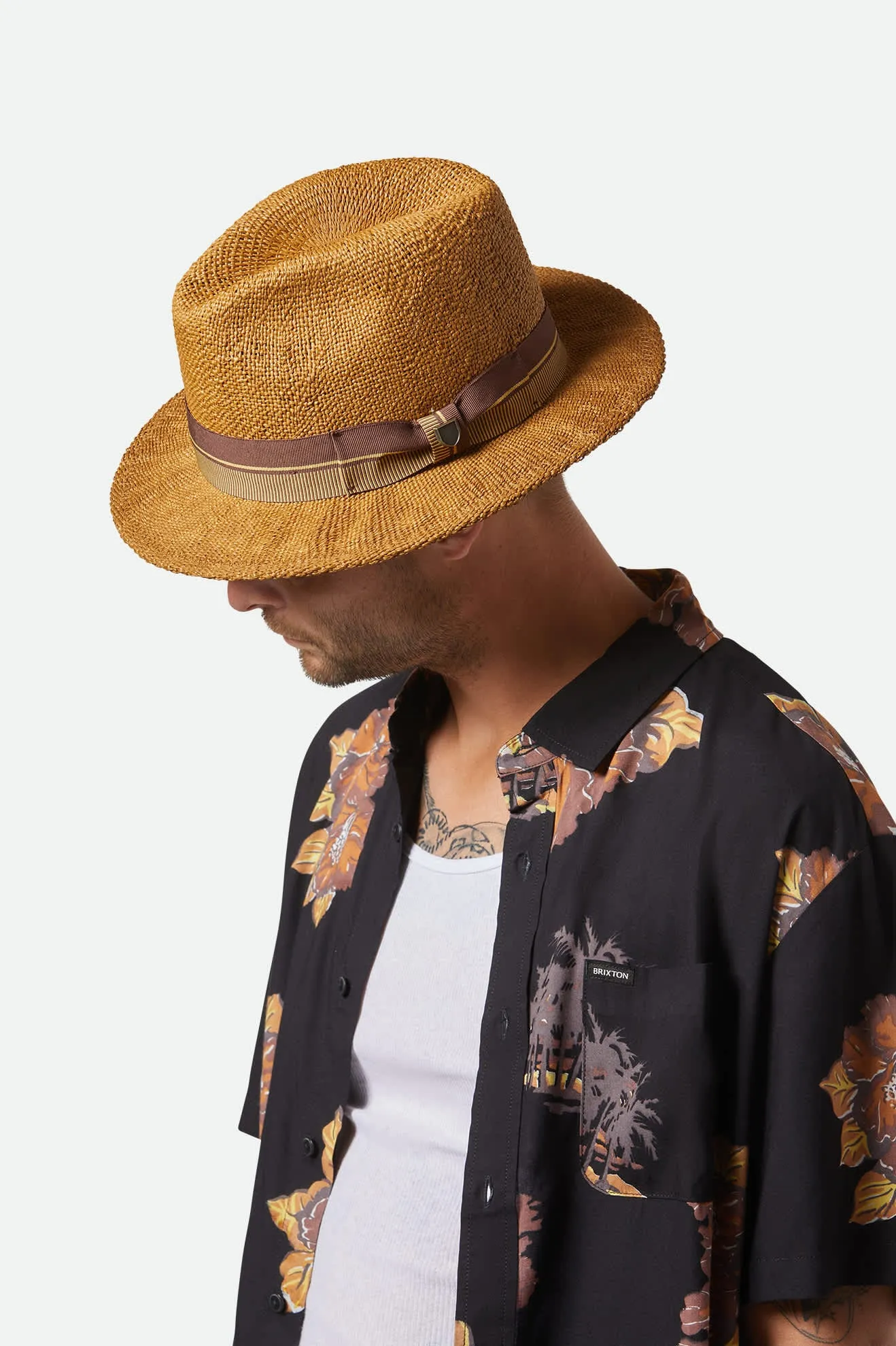 Roma Straw Fedora - Coffee Brixton