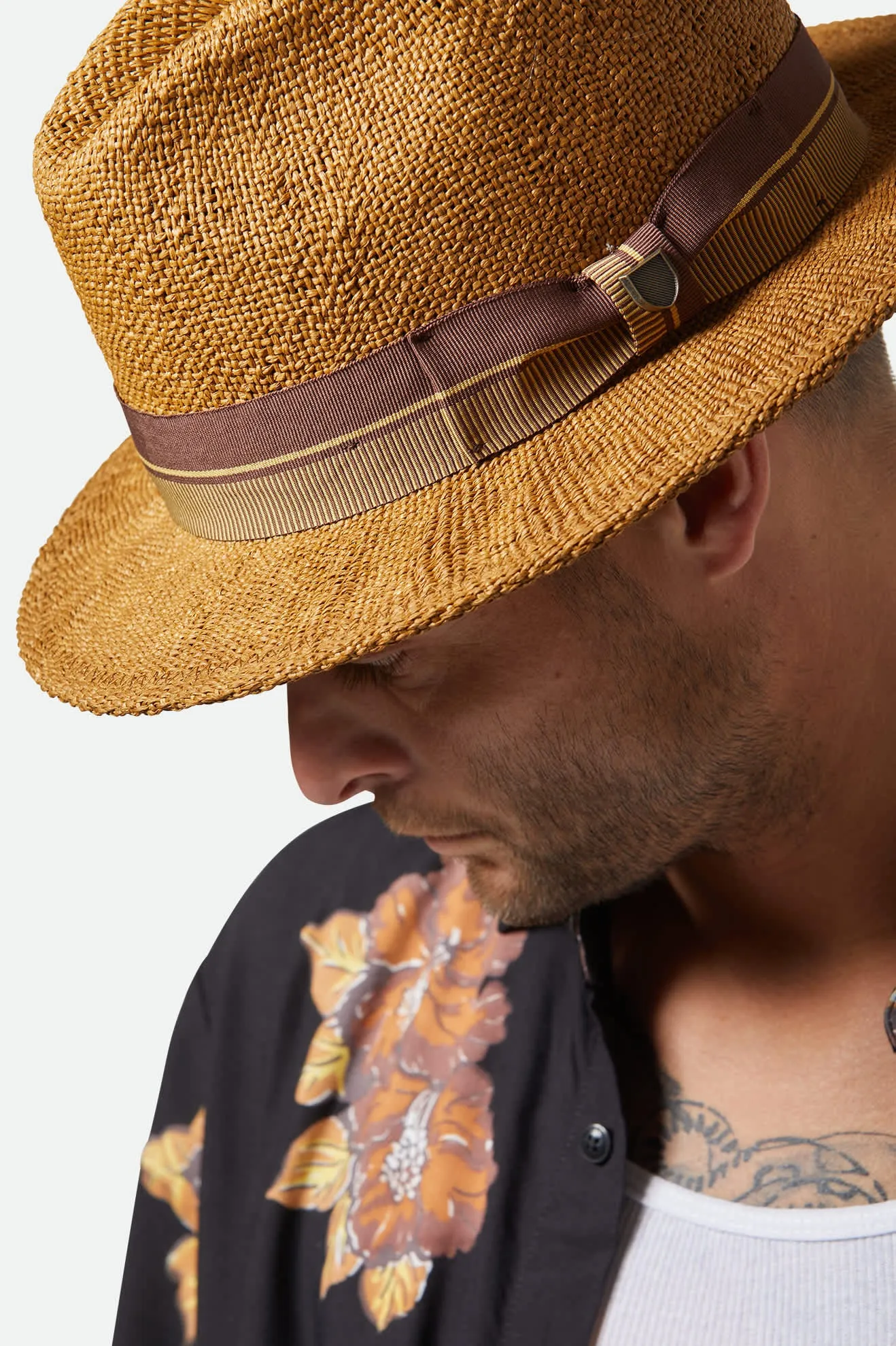 Roma Straw Fedora - Coffee Brixton