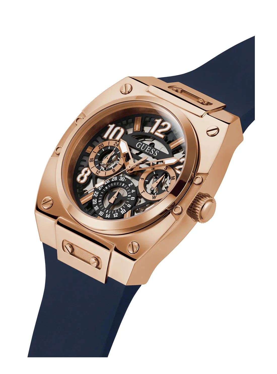 Rose Gold Navy Prodigy Watch Guess