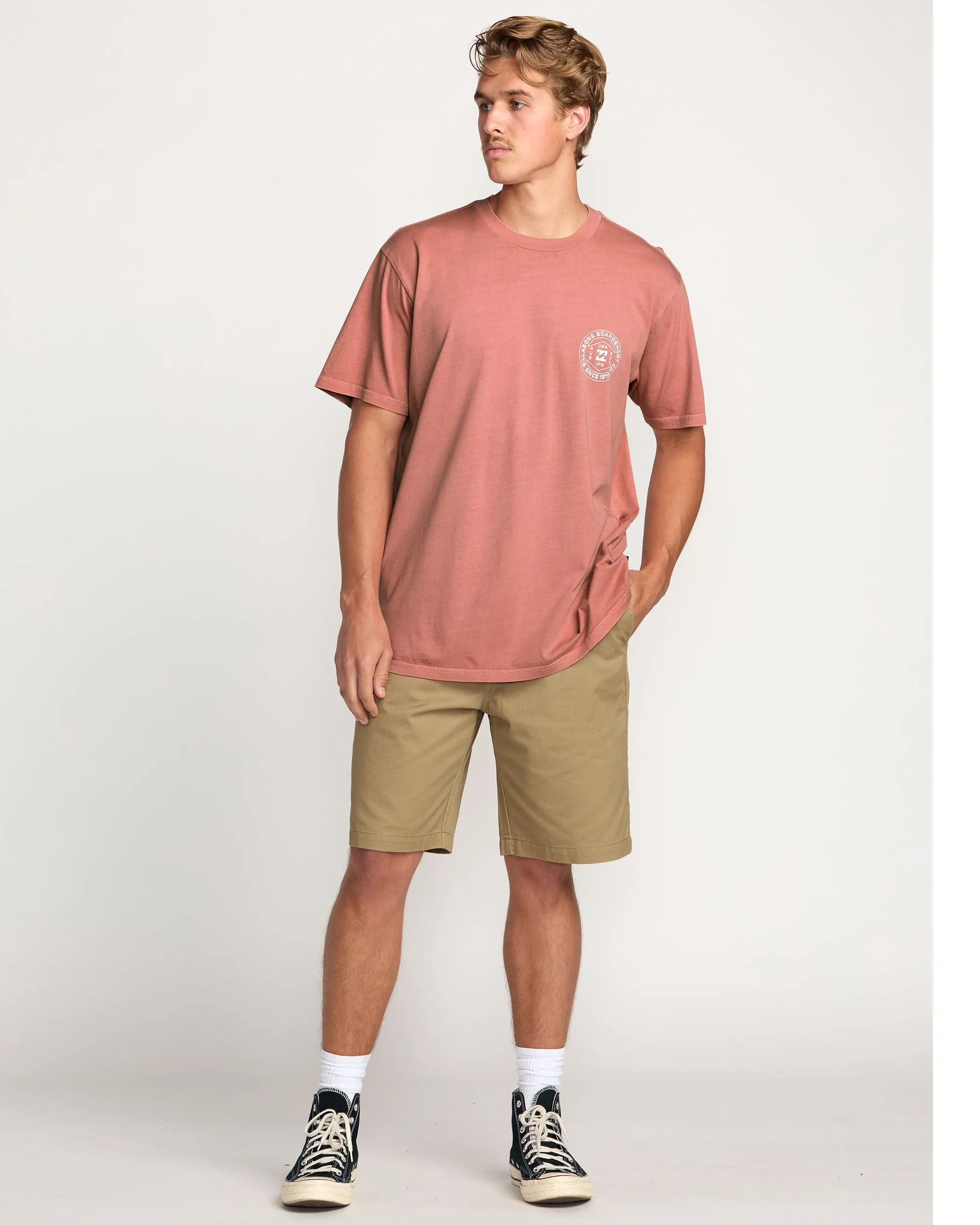 Rotation Premium Wave Wash Tee - Dusty Rose Billabong