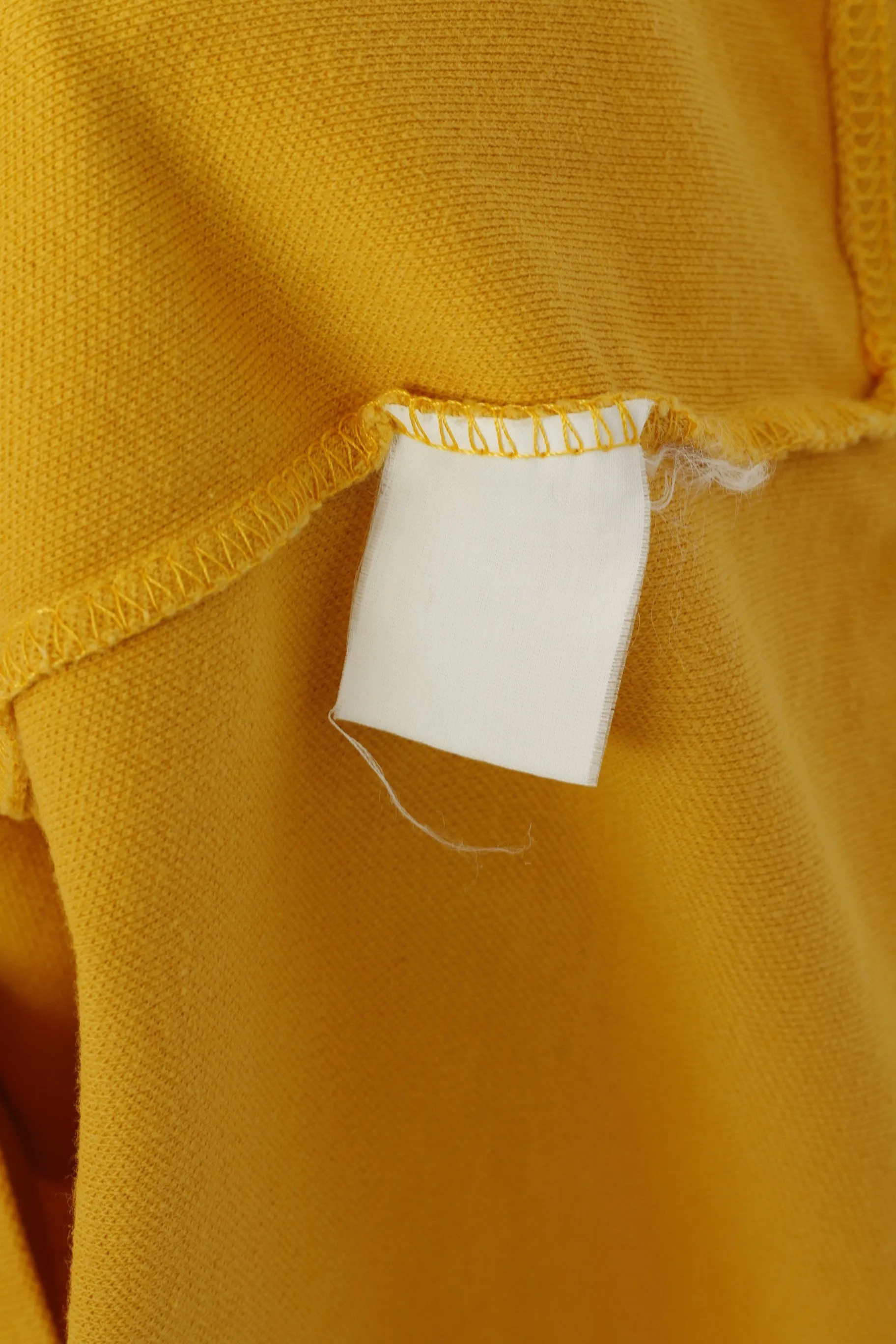 Rough Trade Men L Polo Shirt Mustard Cotton Vintage Pocket Plain Classic Top
