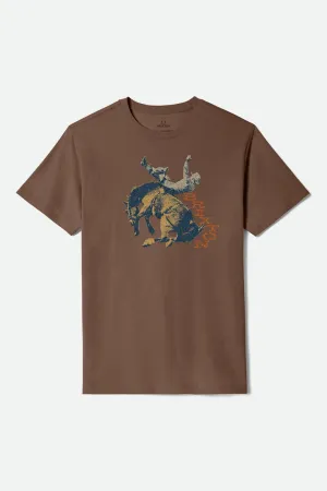 Rowdy S/S Tailored T-Shirt - Pinecone Brown Brixton