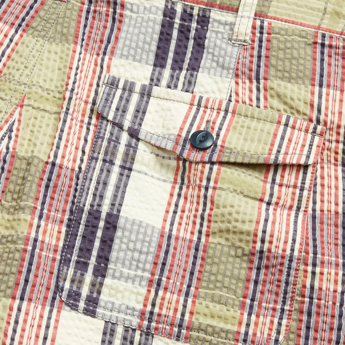 RRL by Ralph Lauren Officer Seersucker Madras Short Multi Blue