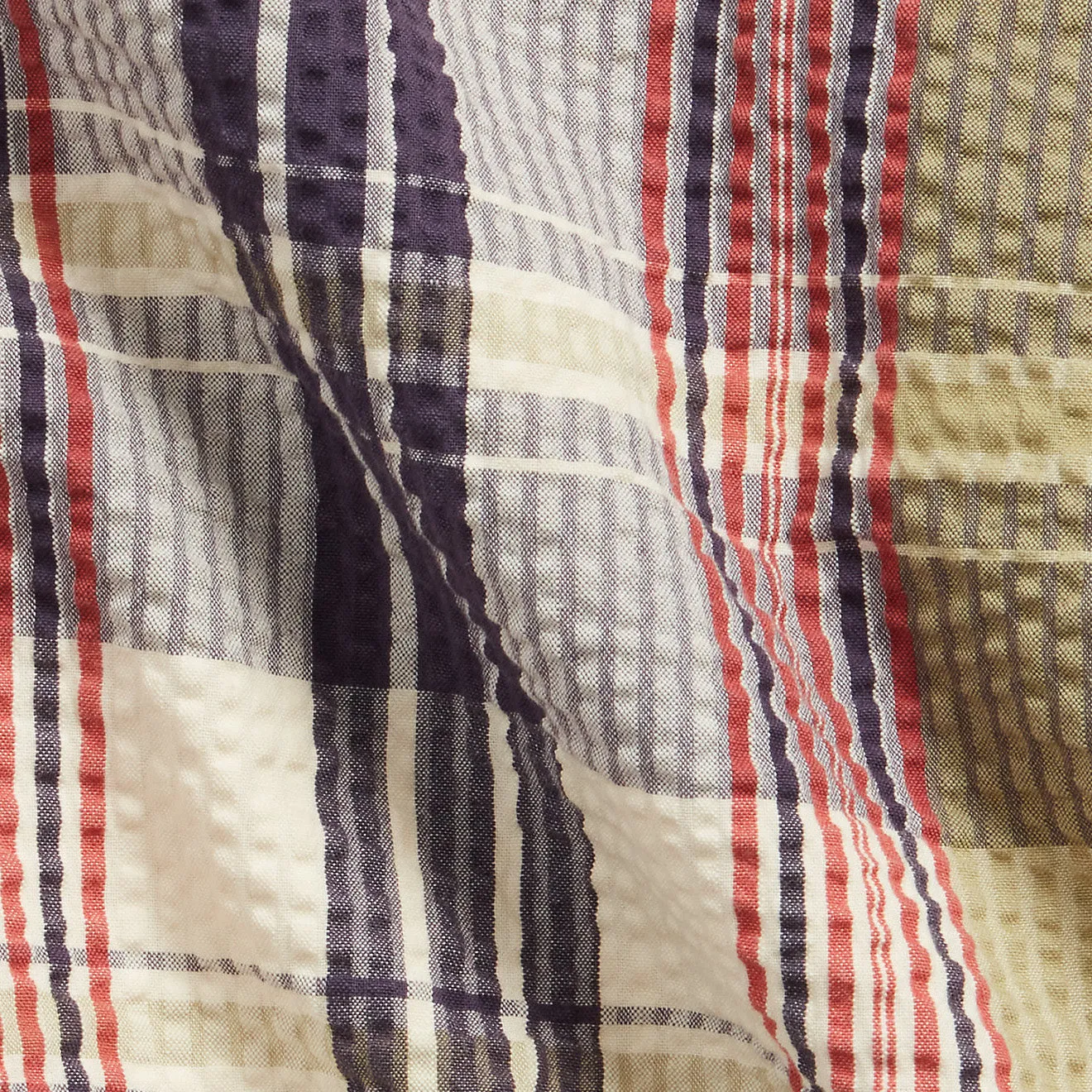 RRL by Ralph Lauren Officer Seersucker Madras Short Multi Blue