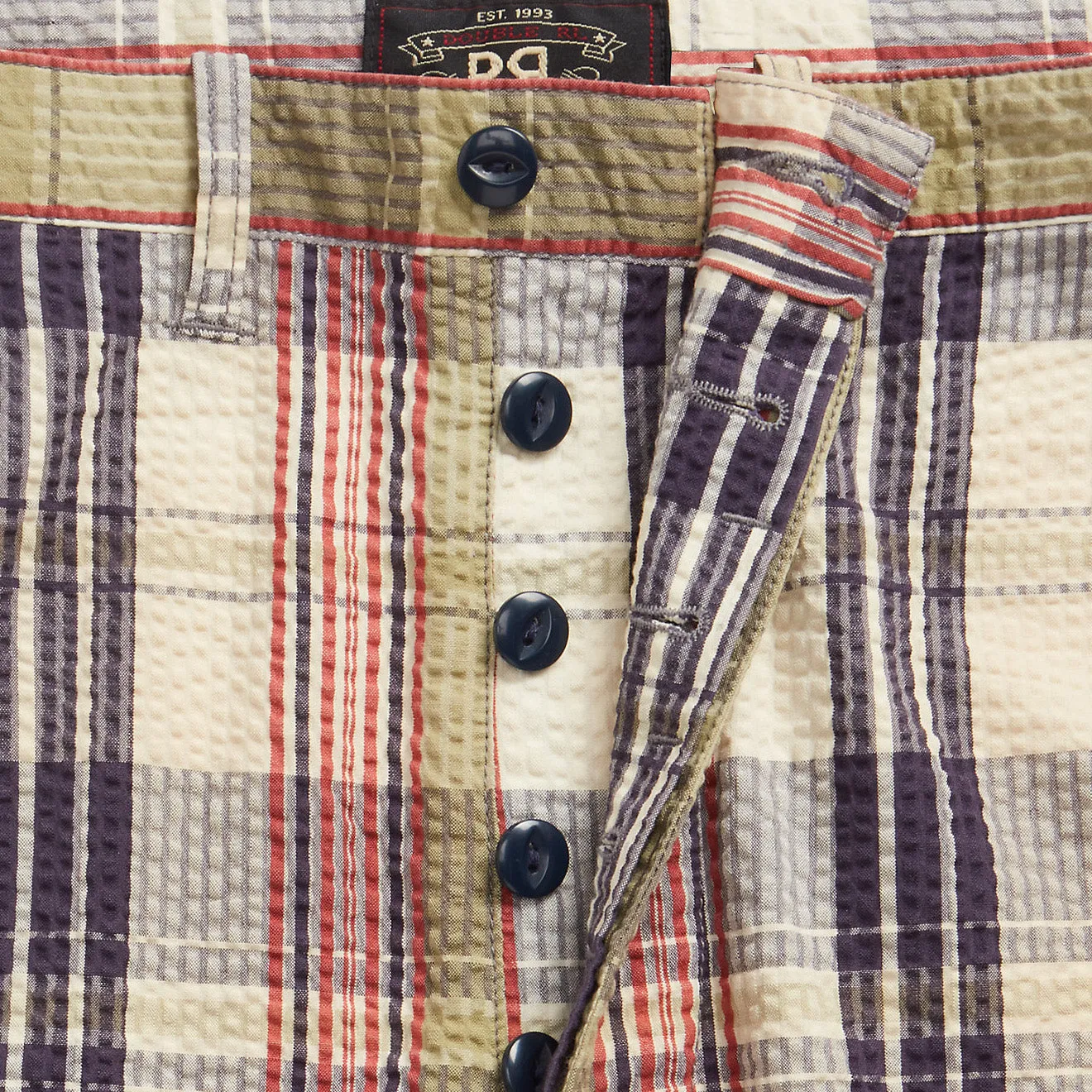 RRL by Ralph Lauren Officer Seersucker Madras Short Multi Blue