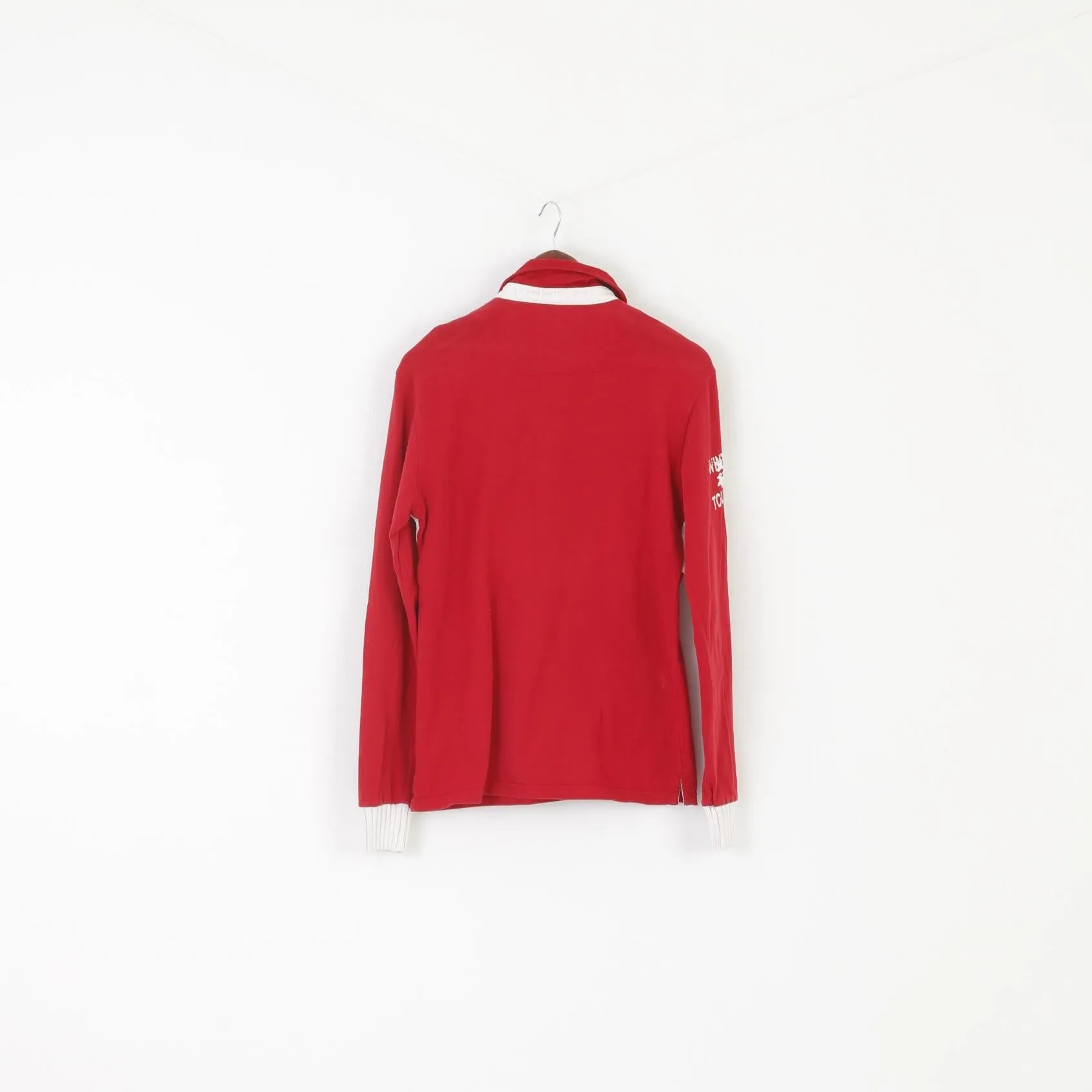 Ruck & Maul Men M Polo Shirt Maroon Cotton Rugby Football Club 1823 Long Sleeve Top