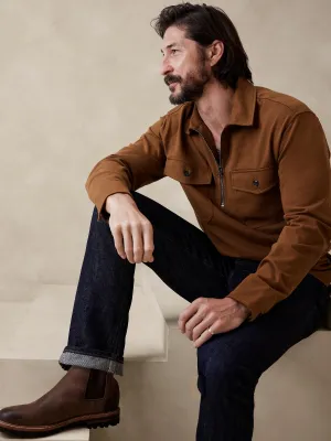 Rugged Cotton Half-Zip Banana Republic