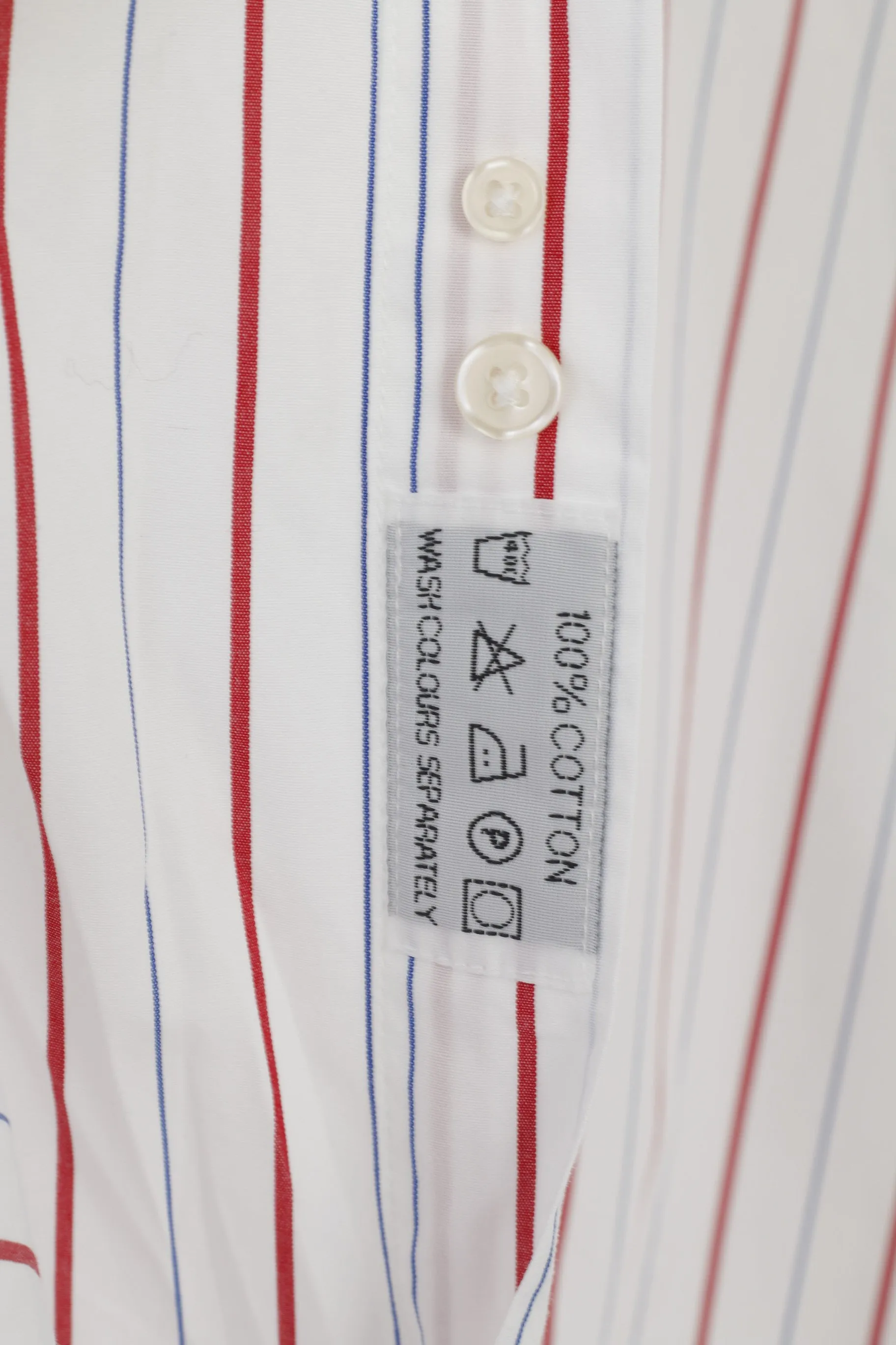 Samuel Windsor Men 16.5 42 XL Casual Shirt White Cotton Striped Long Sleeve Top