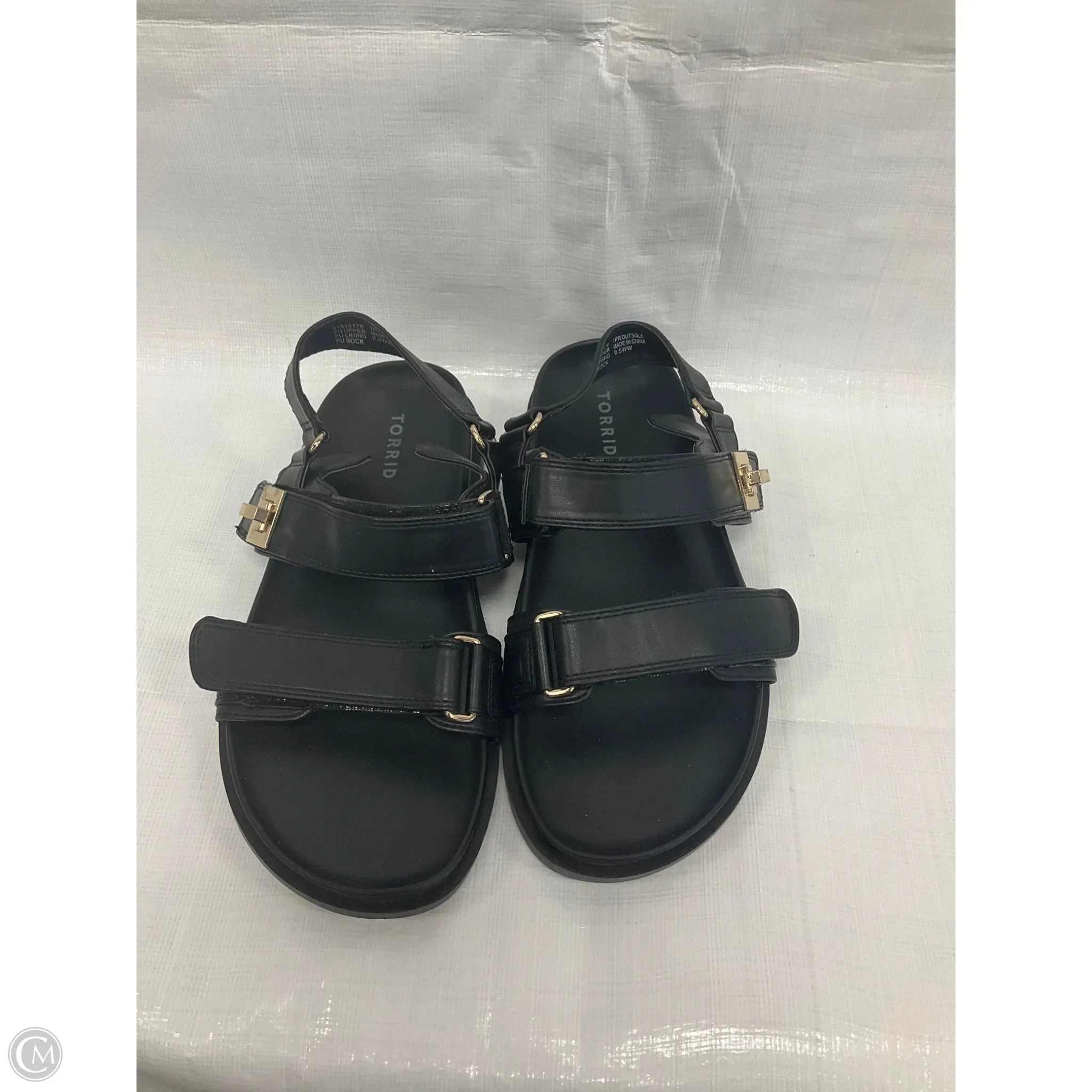 Sandals Flats By Torrid In Black, Size: 9.5