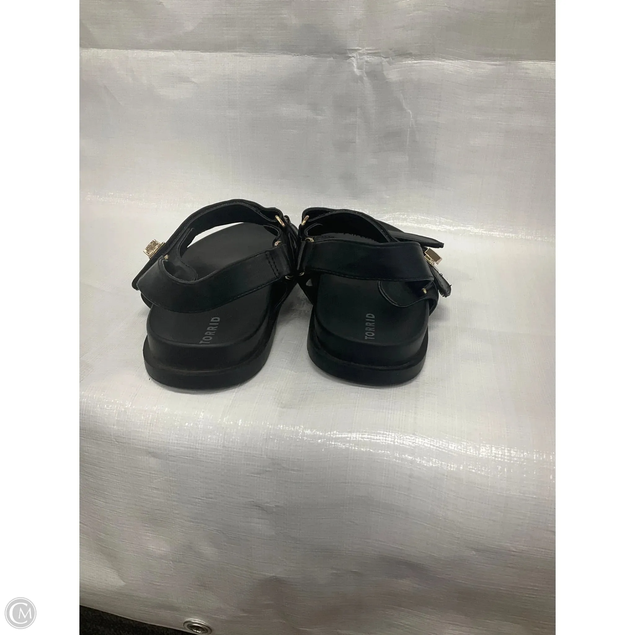 Sandals Flats By Torrid In Black, Size: 9.5