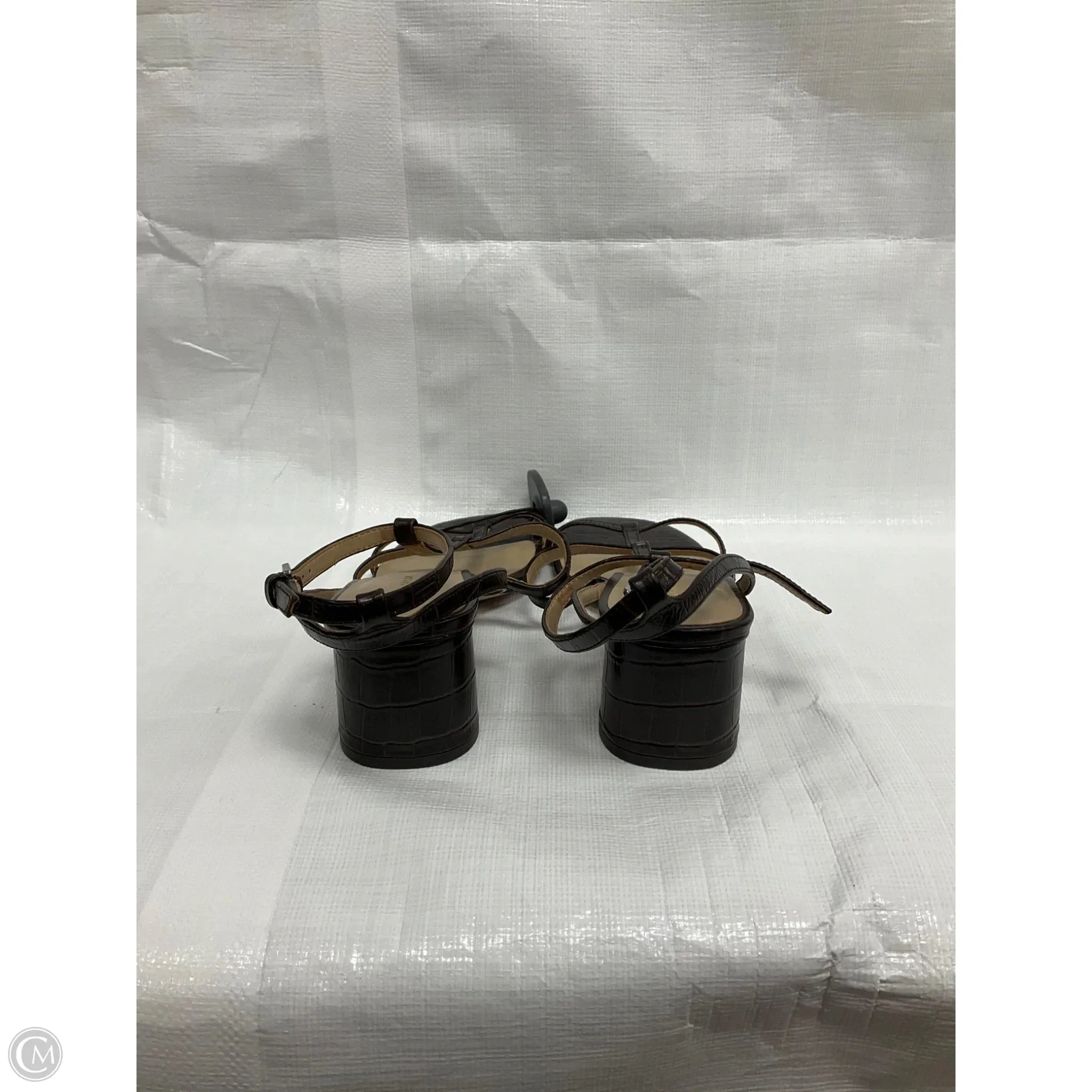 Sandals Heels Block By Ann Taylor In Brown, Size: 9.5