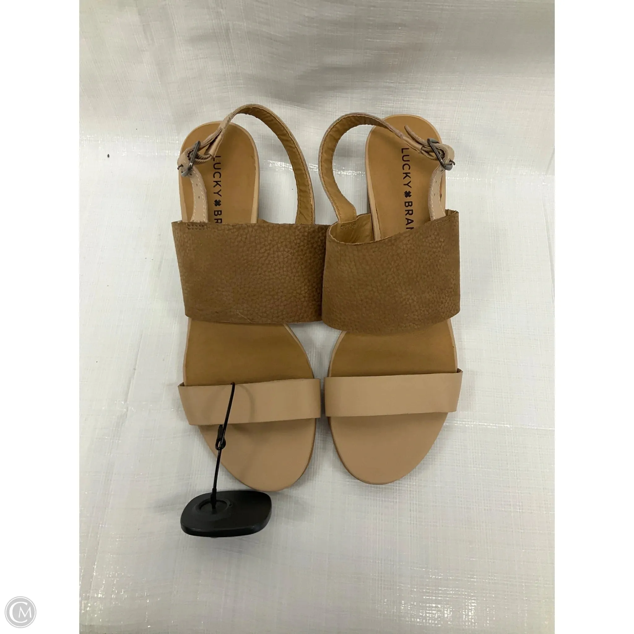 Sandals Heels Block By Lucky Brand In Tan, Size: 8