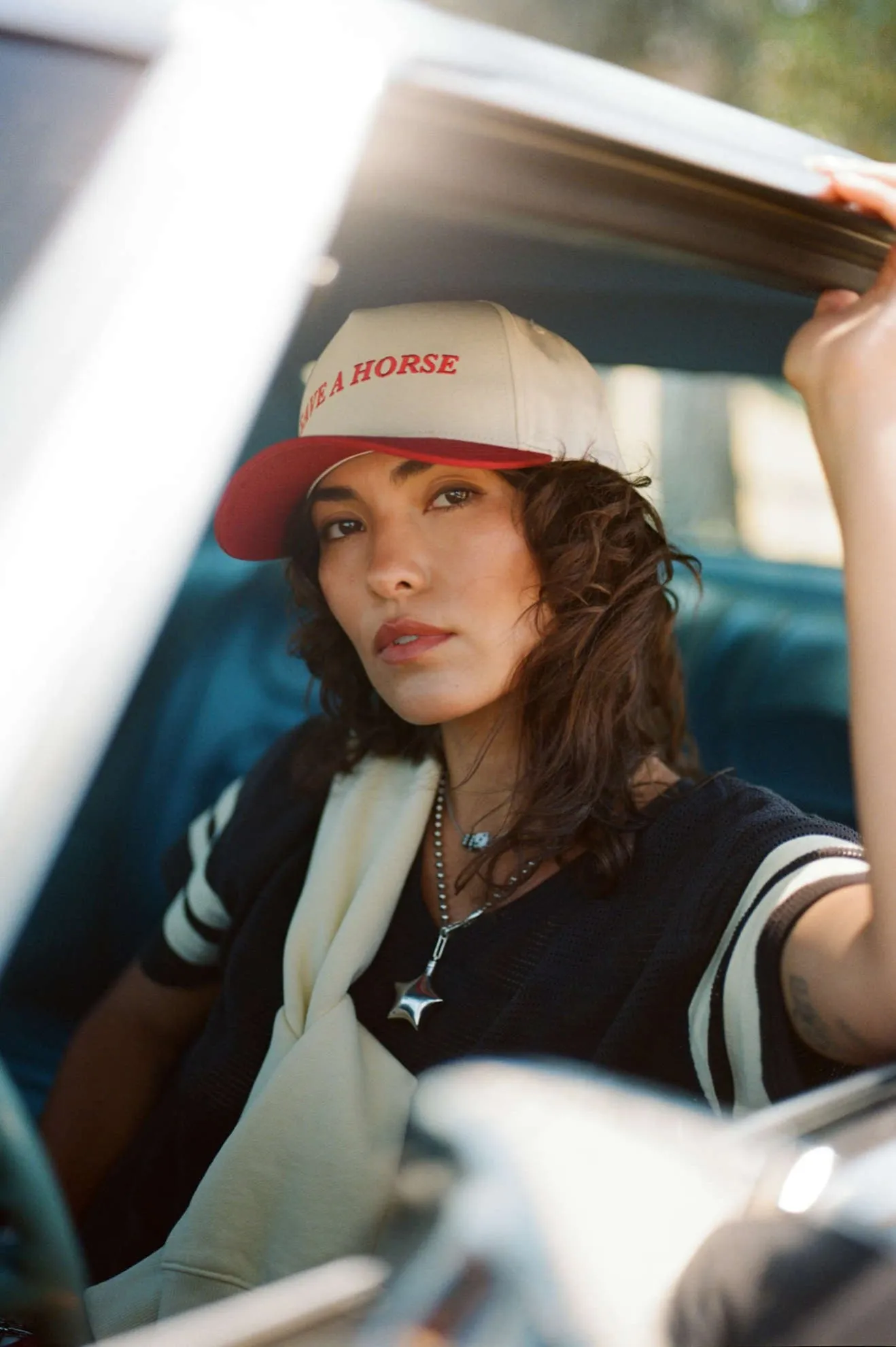 Save A Horse Netplus Snapback - Crimson/Off White Brixton