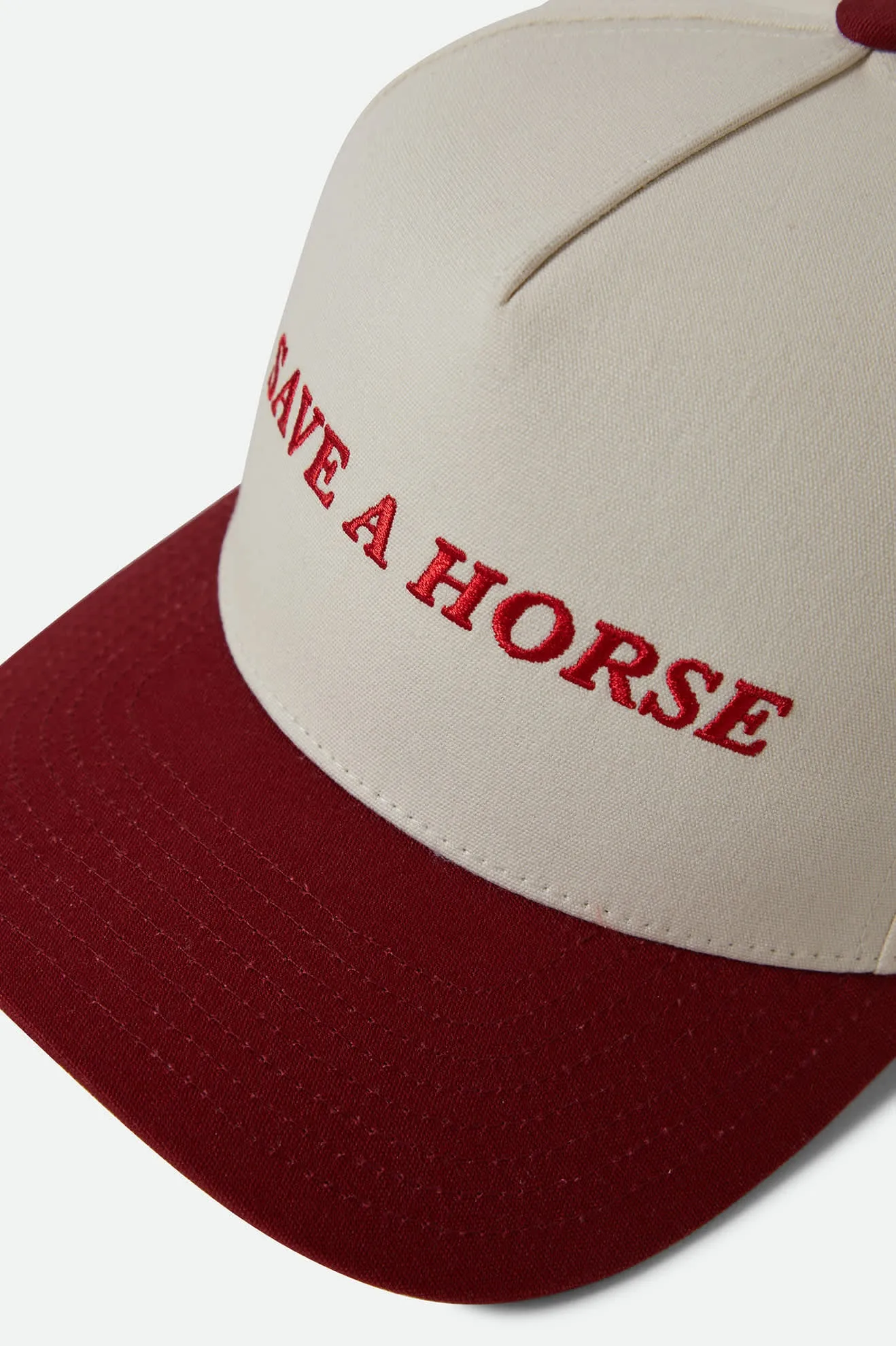 Save A Horse Netplus Snapback - Crimson/Off White Brixton