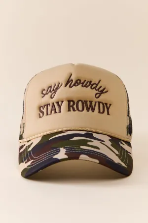 Say Howdy Camo Trucker Hat