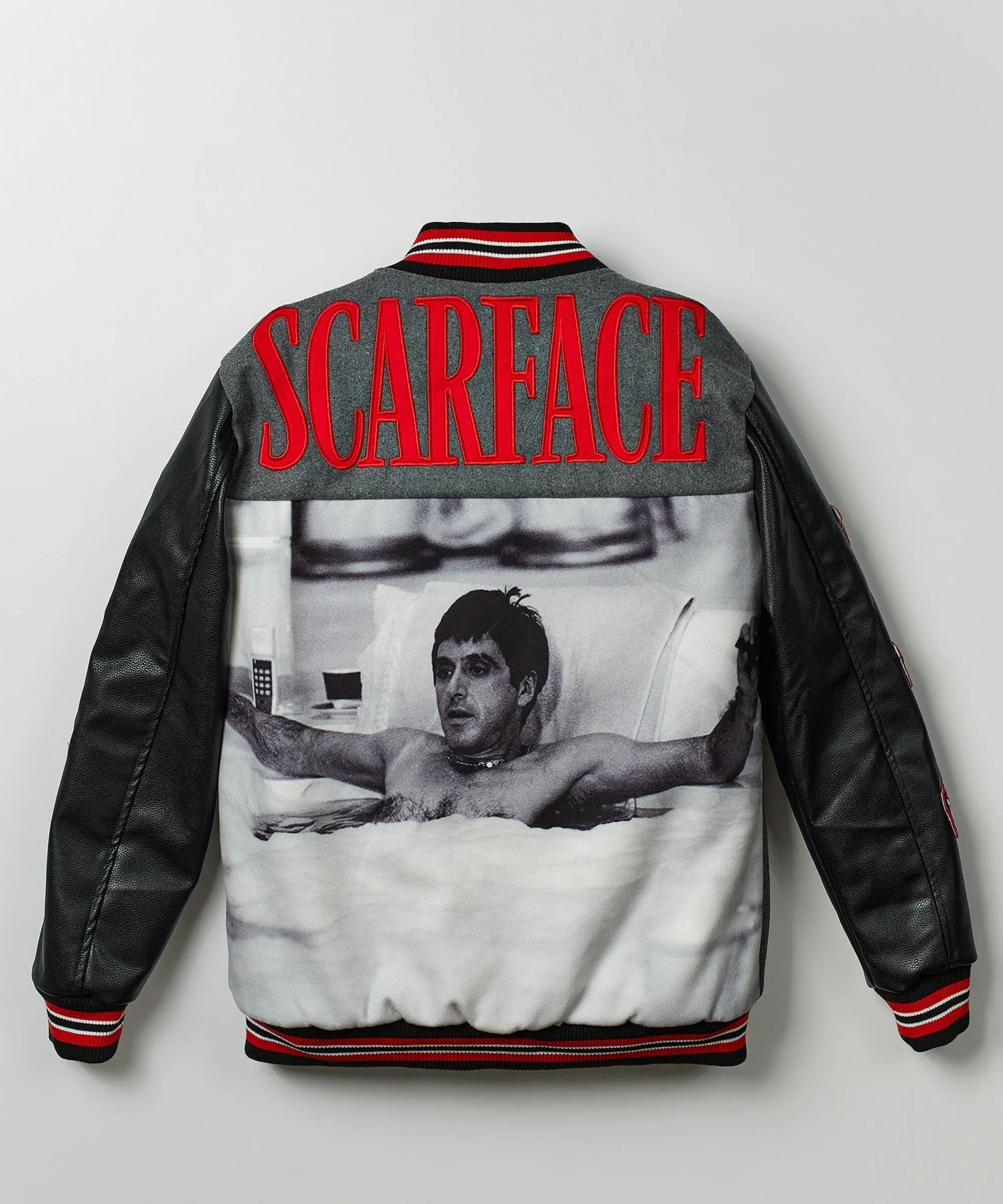 Scarface the World Varsity Jacket - Black and Grey