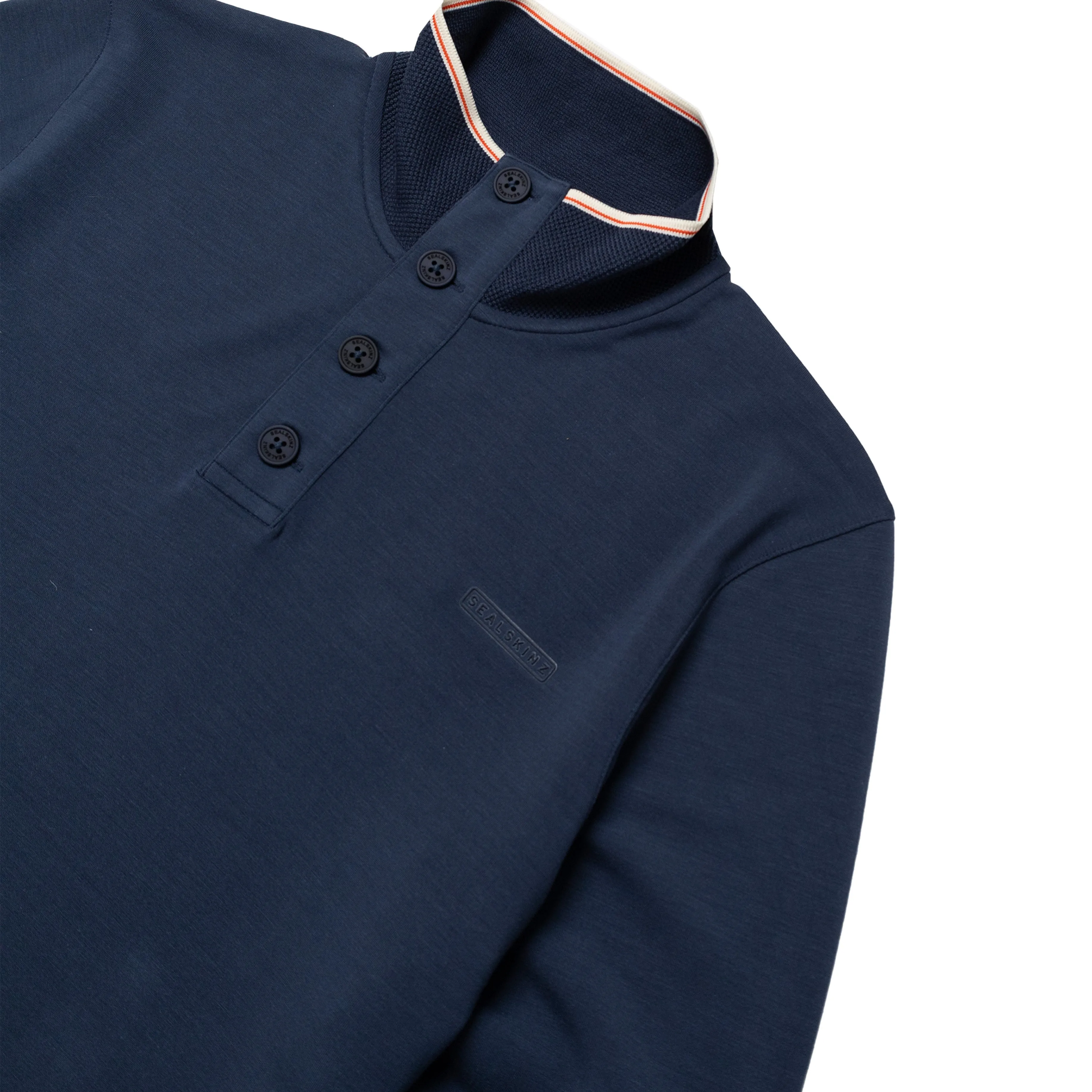 Sealskinz Saxthorpe Funnel Neck 1/2 Button top Navy
