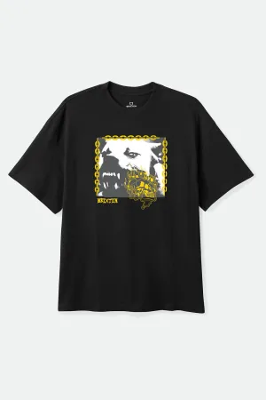 Secure S/S Standard T-Shirt - Black Worn Wash Brixton
