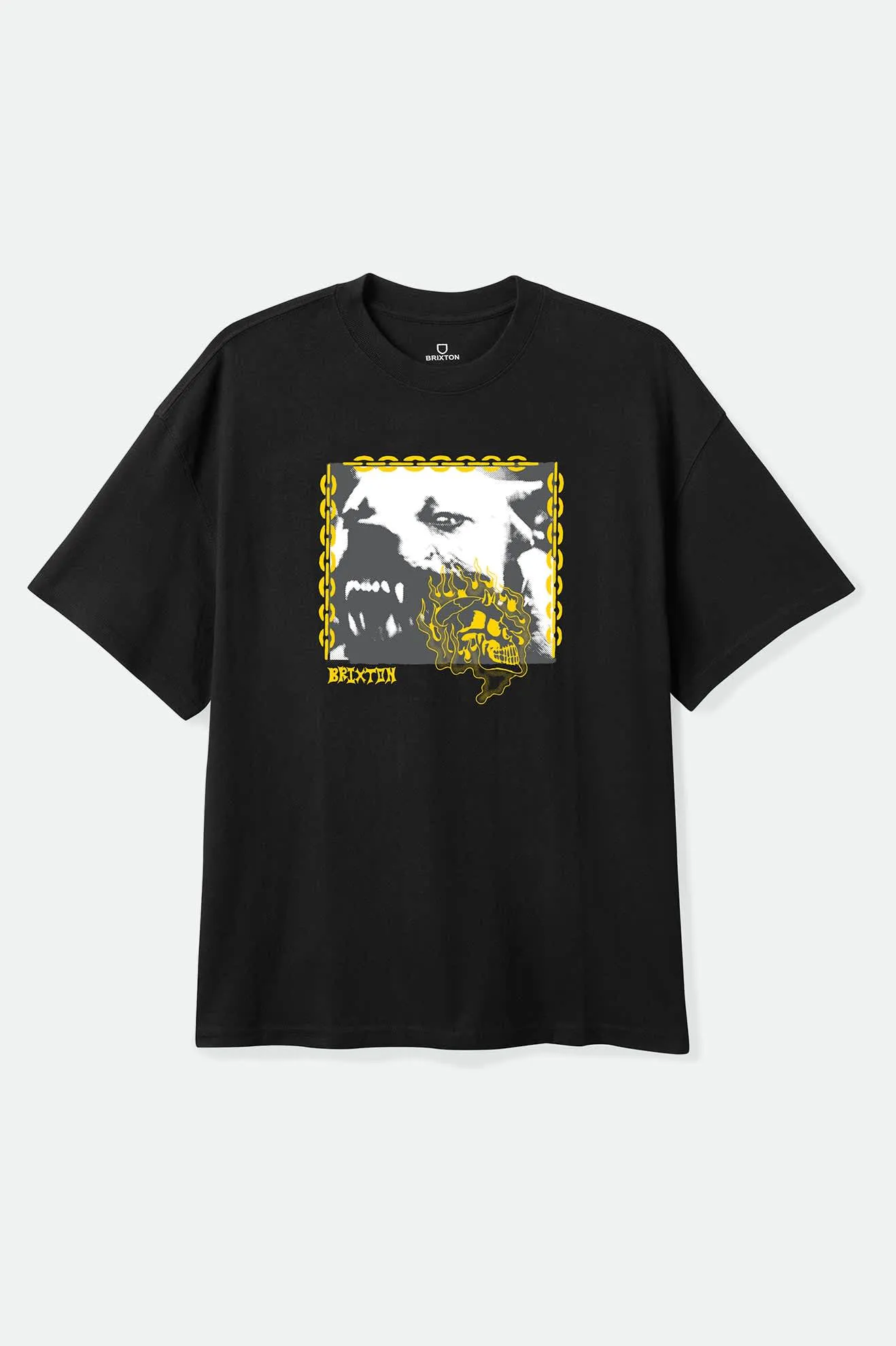 Secure S/S Standard T-Shirt - Black Worn Wash Brixton