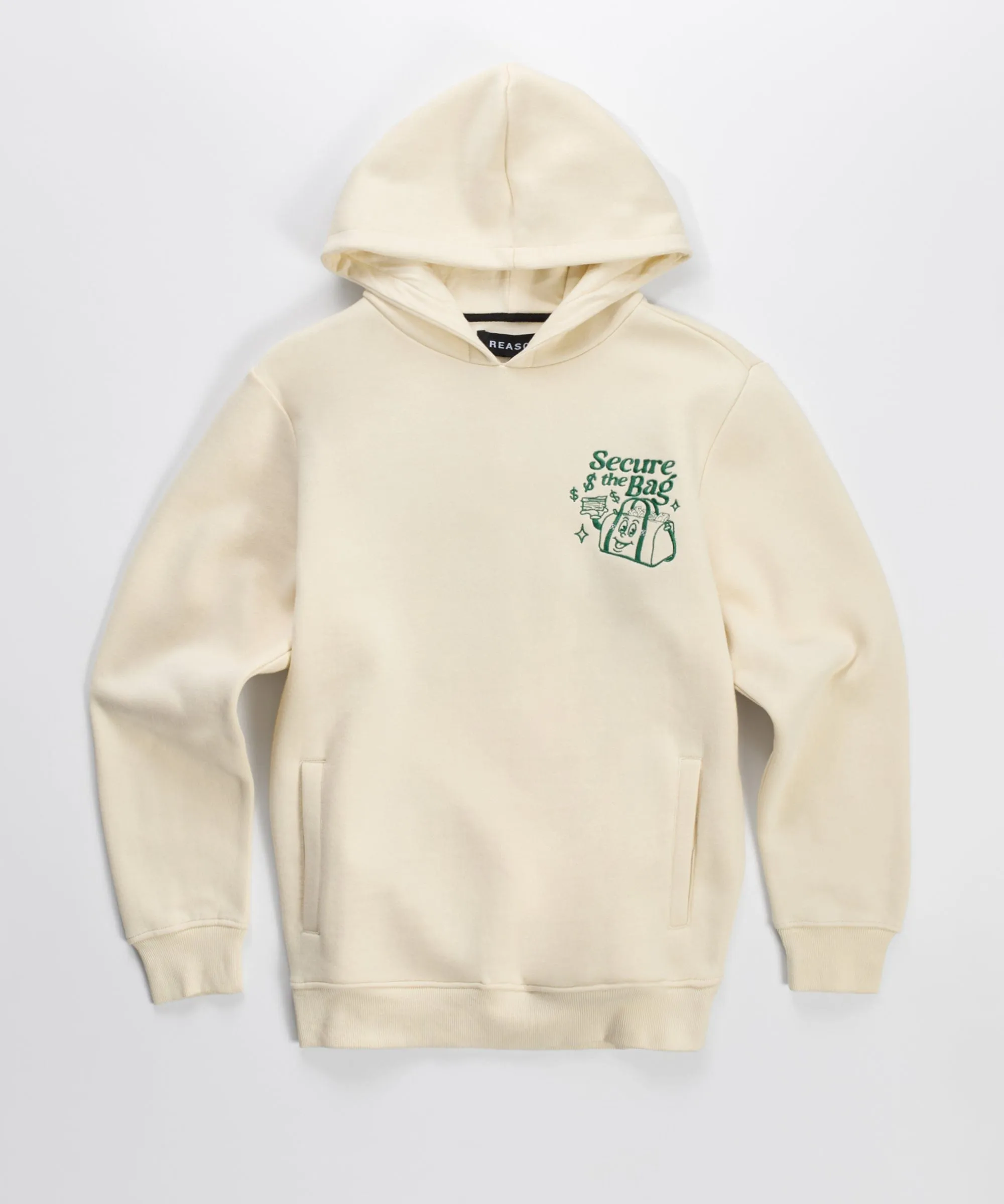 Secure the Bag Heavy Weight Embroidered Hoodie - Bone