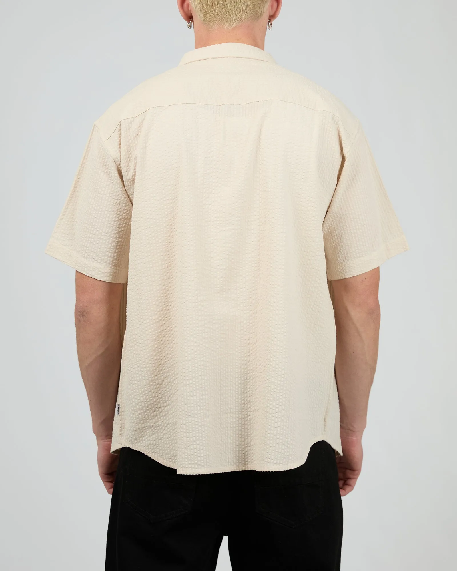 Seersucker Ss Shirt Chalk