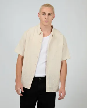 Seersucker Ss Shirt Chalk