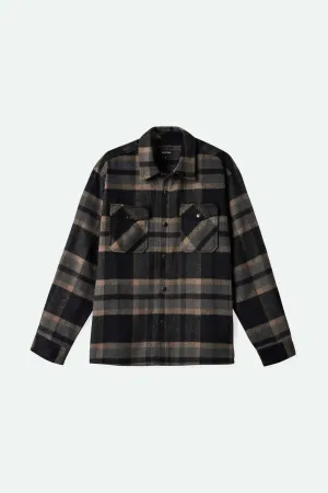 Selden Soft Brushed L/S Flannel Overshirt - Black/Charcoal Brixton