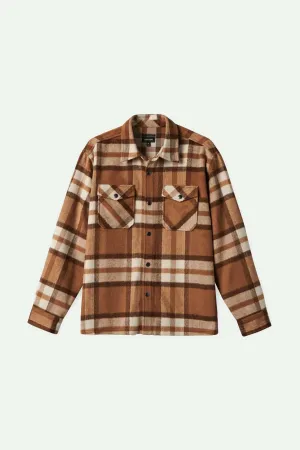 Selden Soft Brushed L/S Flannel Overshirt - Tan/Bison Brixton