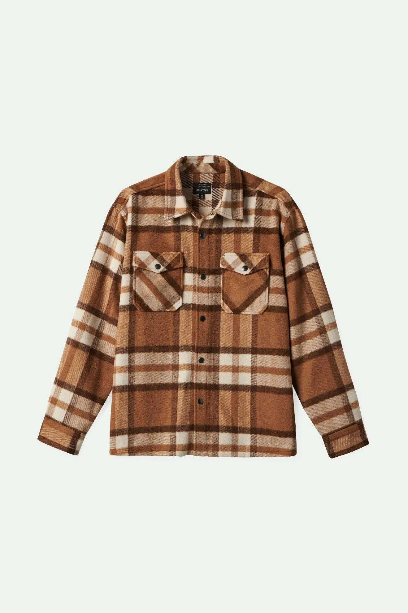 Selden Soft Brushed L/S Flannel Overshirt - Tan/Bison Brixton