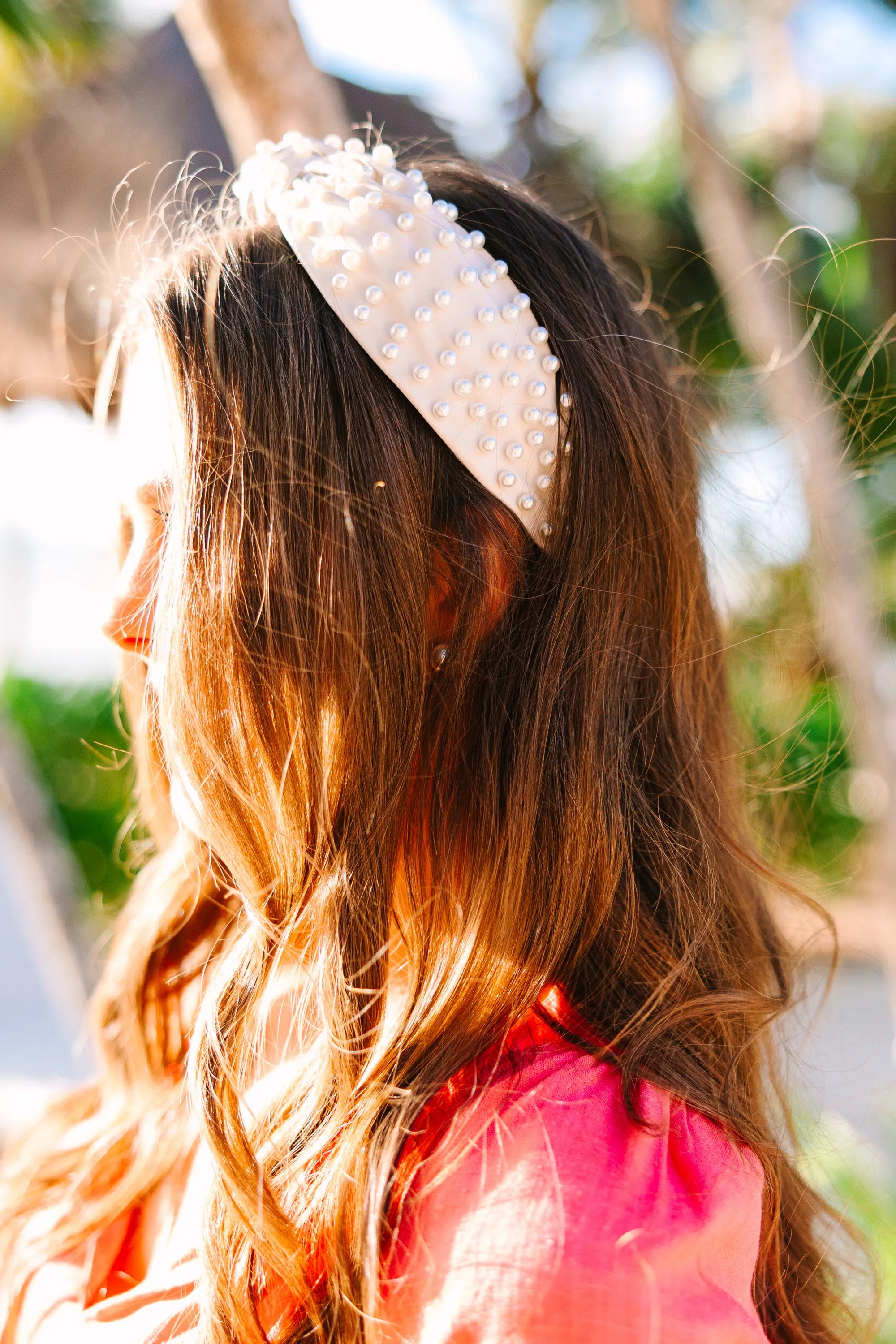 Send Your Love Beige Pearl Headband