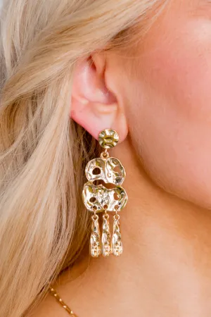 Shiny Gold Hammered Earrings SALE